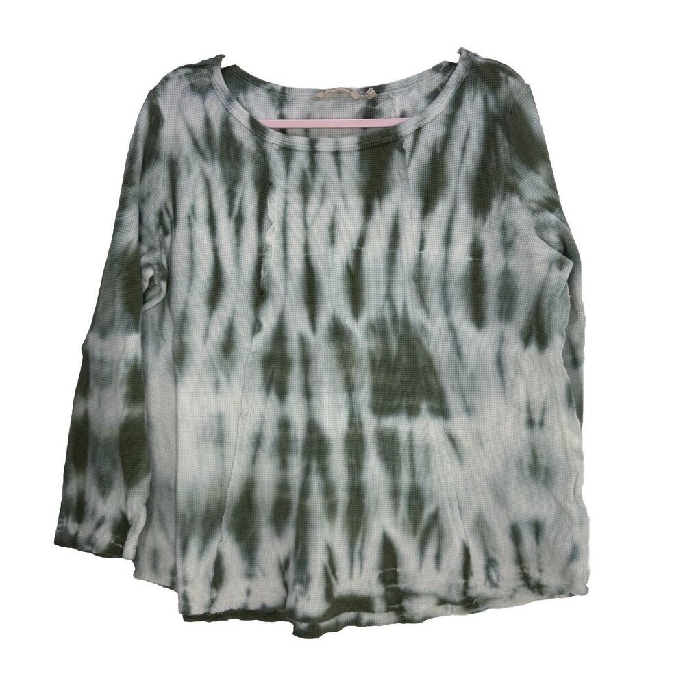 Soft Surroundings Tie Dye Waffle Knit Sweater Womens Thermal Swing XL